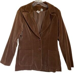 Vintage Montgomery Ward Velvet Blazer Women Size S Brown Preppy Made Japan
